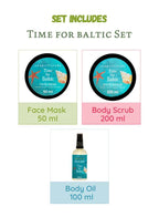 Time for Baltic Skincare Set – Body Scrub, Face Mask & Nourishing Body Oil