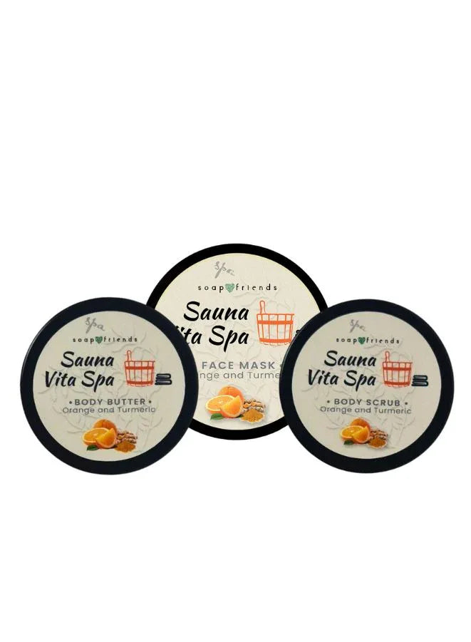 Sauna Vita Spa Care Set – Salt Scrub, Body Butter & Nourishing Face Mask
