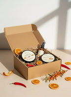 Tangy Tangerine Warming Spa Set – Anti-Cellulite Body Oil, Body Butter, and Scrub with Capsaicin for Skin Firming & Circulation Boost (Set of 3)