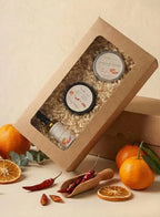 Tangy Tangerine Warming Spa Set – Anti-Cellulite Body Oil, Body Butter, and Scrub with Capsaicin for Skin Firming & Circulation Boost (Set of 3)