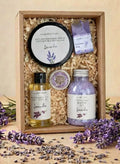 Soap & Friends Natural Lavender Skincare Set – Relaxing Body Care Gift Set with Scrub, Soap, Oil, Bath Salt & Body Butter