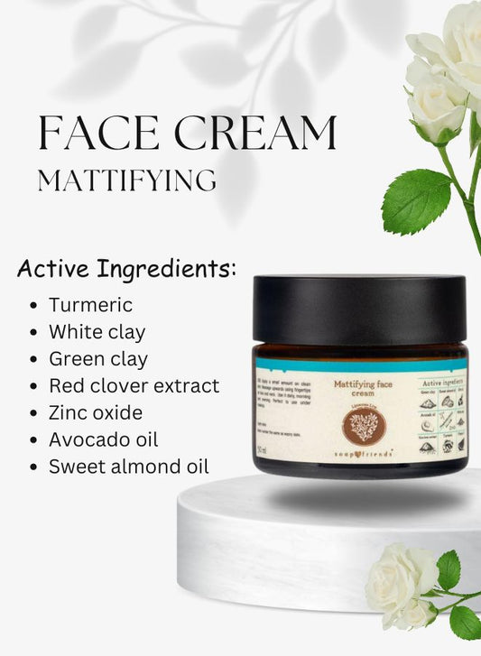 كريم غير لامع للتحكم في زيت الوجه من سوب اند فريندز للبشرة الدهنية والتي تعاني من مشاكل - 50 مل