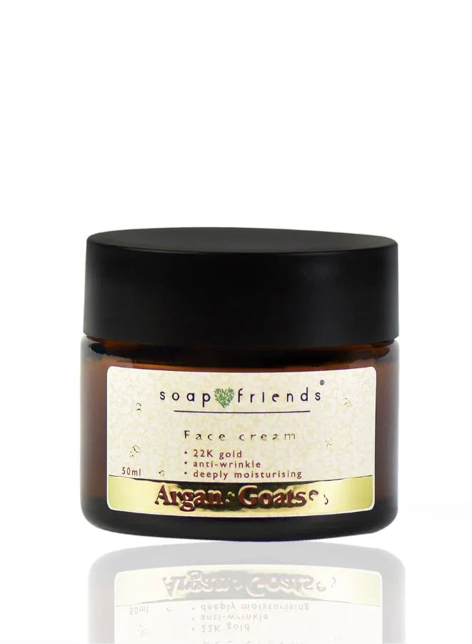 Soap & Friends Anti-Wrinkle Face Cream with Argan Oil & Goat’s Milk, 50ml | Hydrating & Firming Moisturizer for Aging Skin