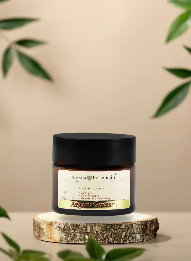 Soap & Friends Anti-Wrinkle Face Cream with Argan Oil & Goat’s Milk, 50ml | Hydrating & Firming Moisturizer for Aging Skin