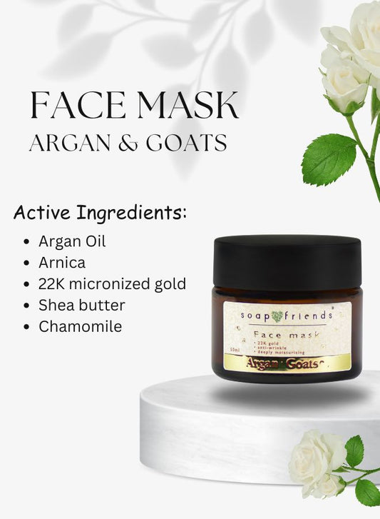 قناع تجديد الوجه بالأرغان والماعز من شركة سوب آند فريندز | تركيبة مغذية | 50 مل