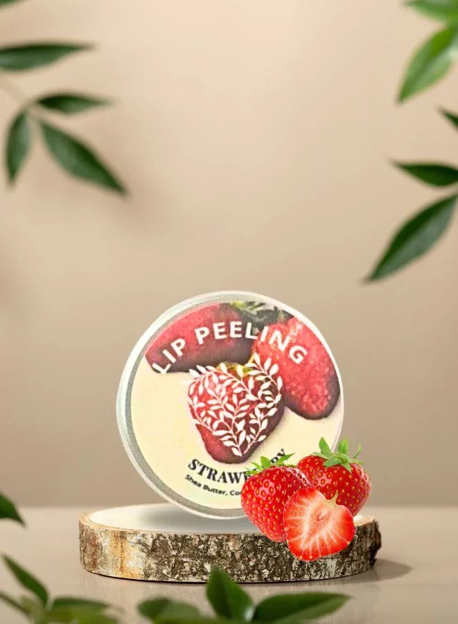 Natural Strawberry Lip Scrub for Moisture and Nourishing Lips by Soap&Friends, 15ml