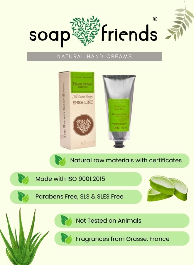 Soap & Friends natural hand cream packaging on a white background