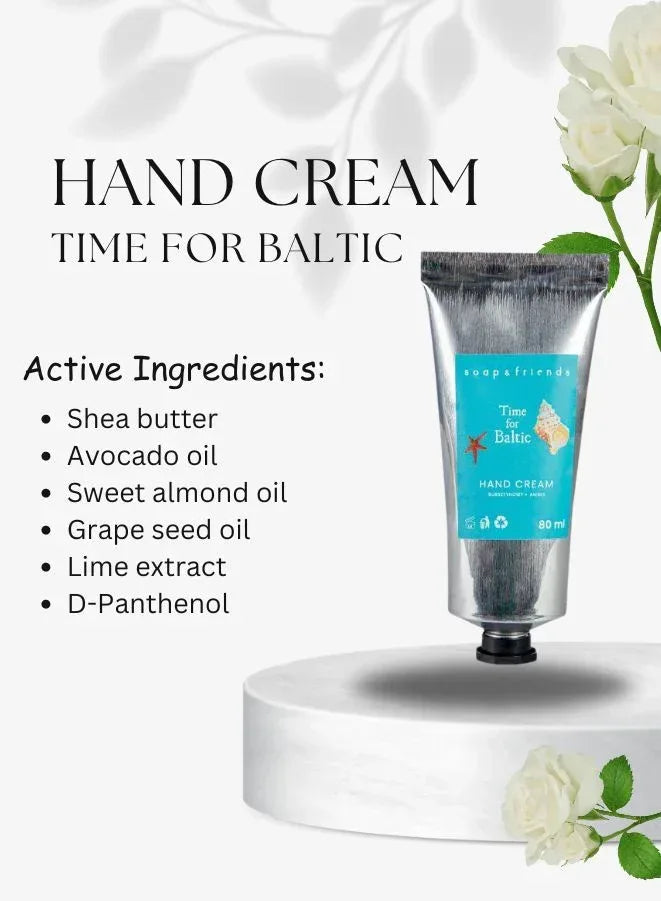 Soap&Friends Natural Time for Baltic Amber Skincare Set with Body Oil Soap Body Scrub and Hand Cream