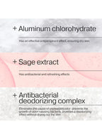 Product label with ingredients and effects on a white background