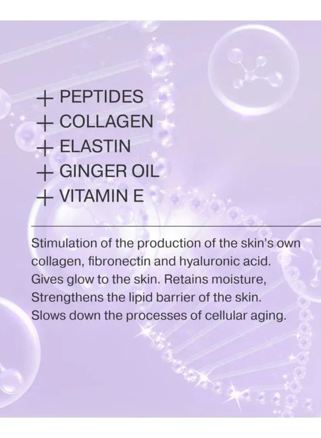 List of ingredients for skincare with a purple background