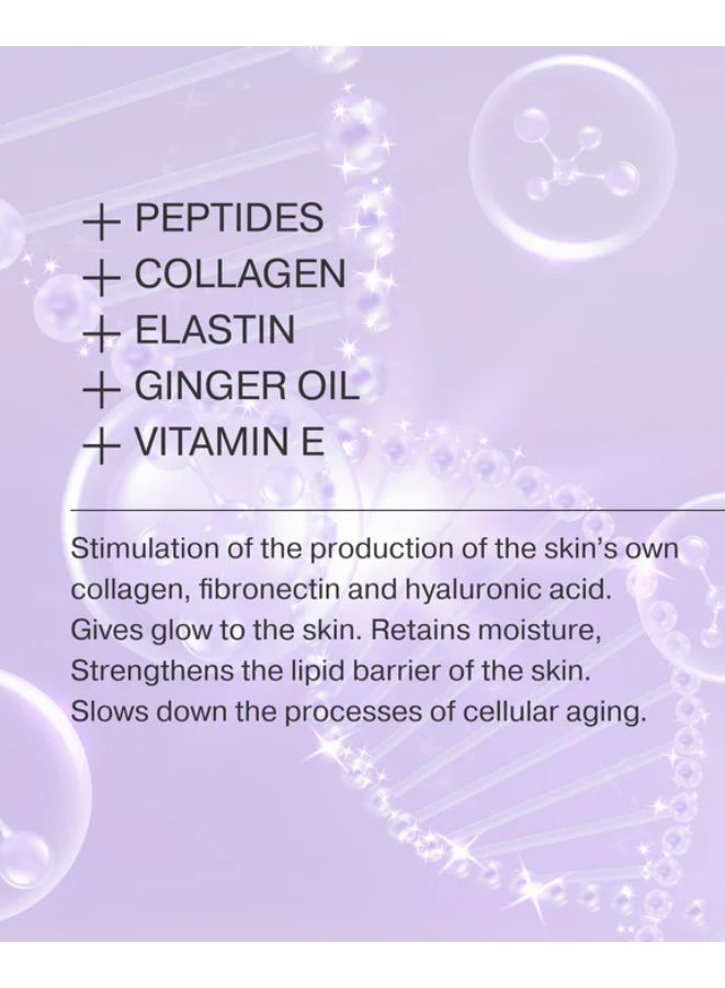 List of ingredients for skincare with a purple background