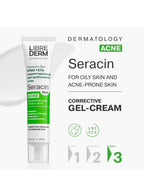 Librederm Seracin acne corrective gel-cream packaging on a white background