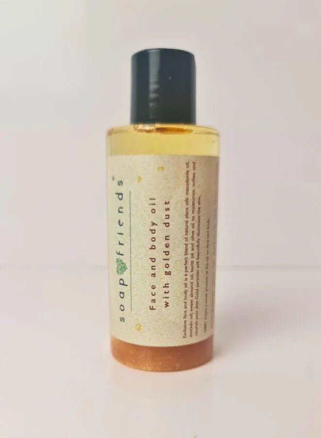 زيت المساج والجسم من سوب اند فريندز بغبار الذهب | 150 ملم