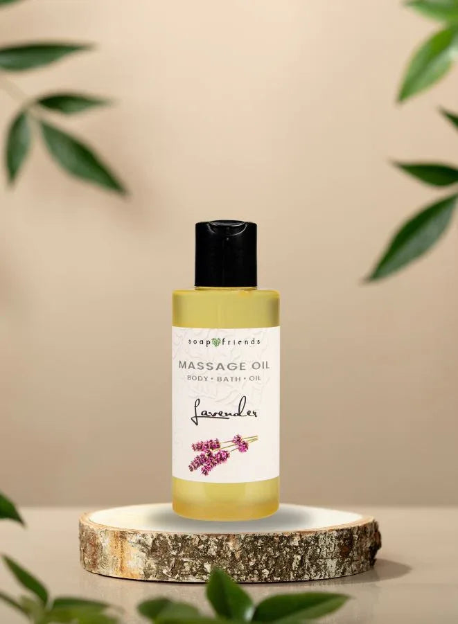 Soap&Friends Lavender Body & Massage Oil, Hydrating, Soothing & Aromatherapeutic