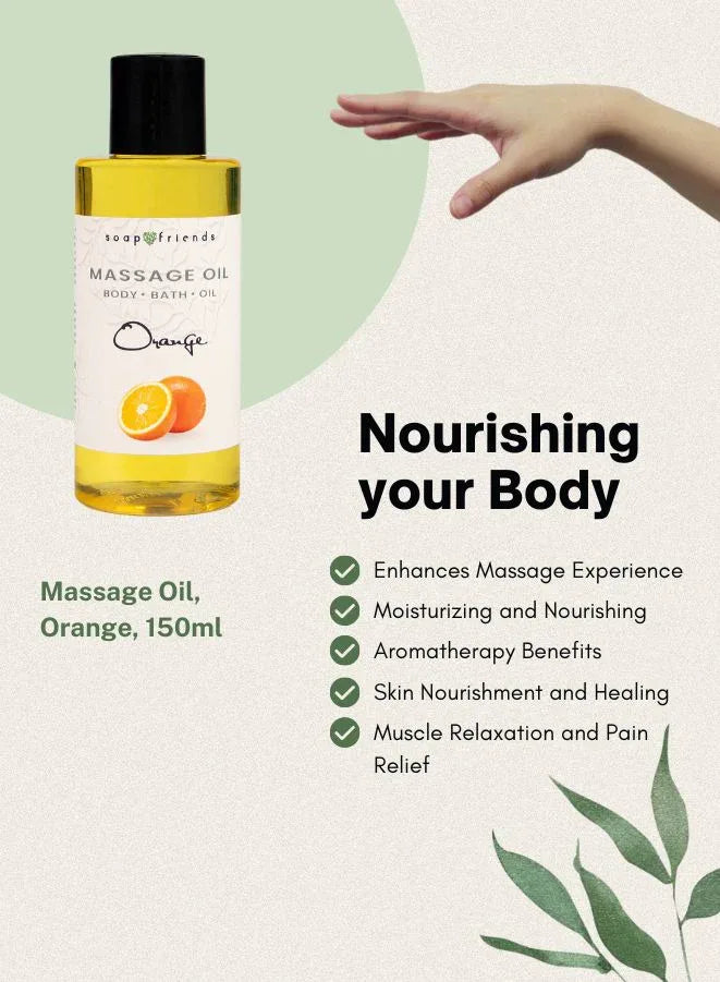 Soap & Friends Orange Body & Massage Oil, Hydrating & Revitalizing, 150 ml