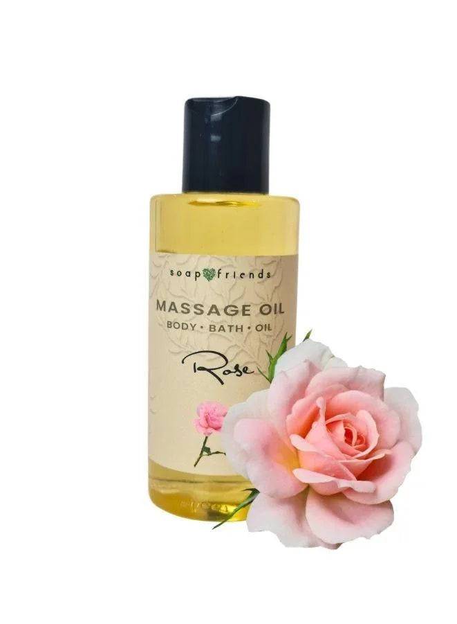 Soap & Friends Damask Rose Natural Body & Massage Oil – Aromatherapy Oil for Hydrated & Radiant Skin – 150ml