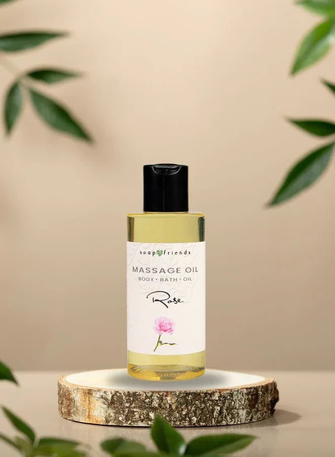 Soap & Friends Damask Rose Natural Body & Massage Oil – Aromatherapy Oil for Hydrated & Radiant Skin – 150ml