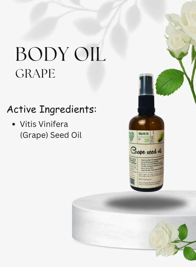 Pure Grape Seed Oil - 100% Natural Oil, 100 ml