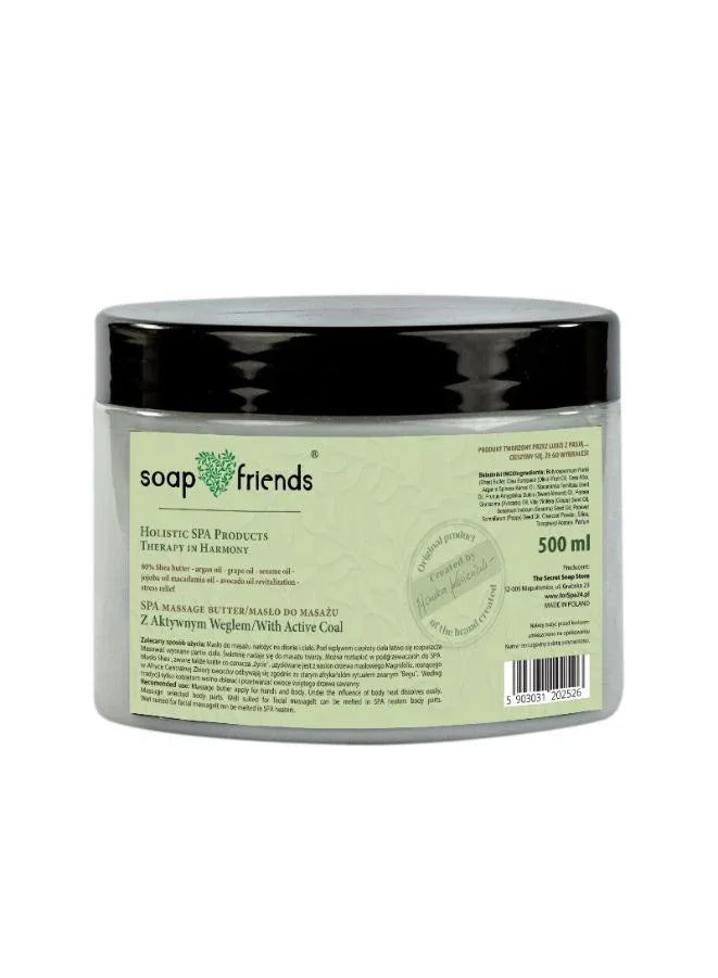 SPA Massage Butter with Active Coal | 500ml – Detoxifying & Regenerating Massage Butter