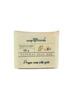 صابون الذهب بالغليسيرين العضوي وزيت الأرغان (130 جم) - مصنوع يدويًا بمستخلصات نباتية وزيوت أساسية لبشرة مرطبة ومشرقة