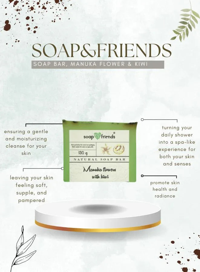Soap & Friends Manuka Flower & Kiwi Natural Handmade Bar Soap