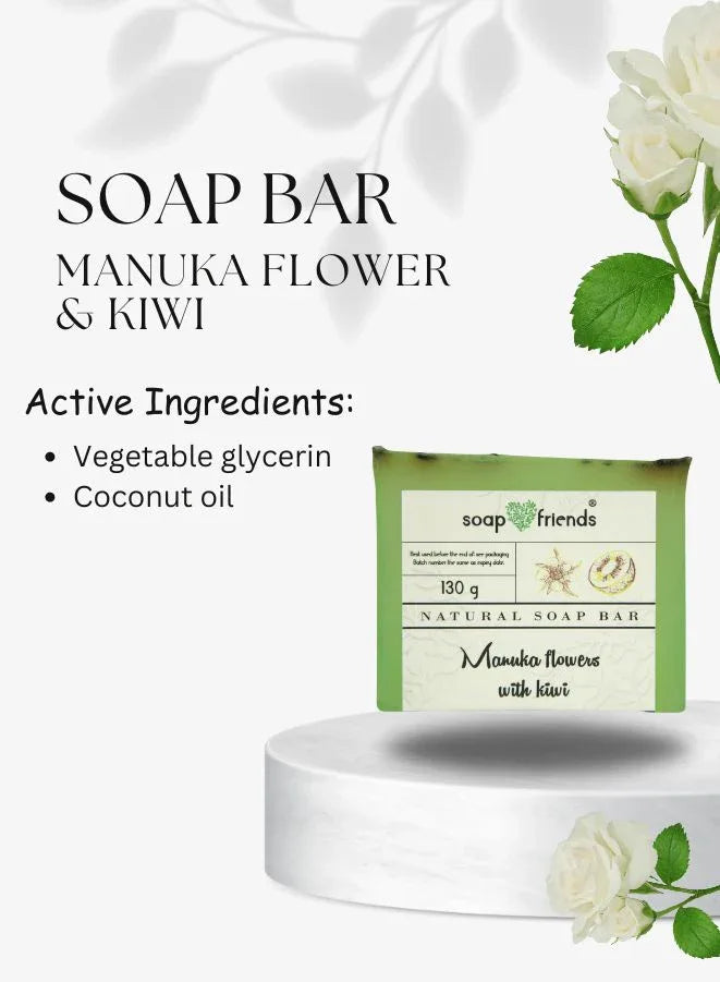 Soap & Friends Manuka Flower & Kiwi Natural Handmade Bar Soap