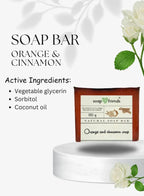 Soap & Friends Orange and Cinnamon Natural Handmade Soap Bar for Daily Cleansing