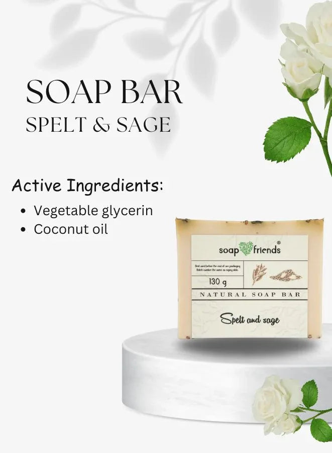 Soap & Friends St Hildegarda's Sage and Spelt Natural Handmade Soap Bar