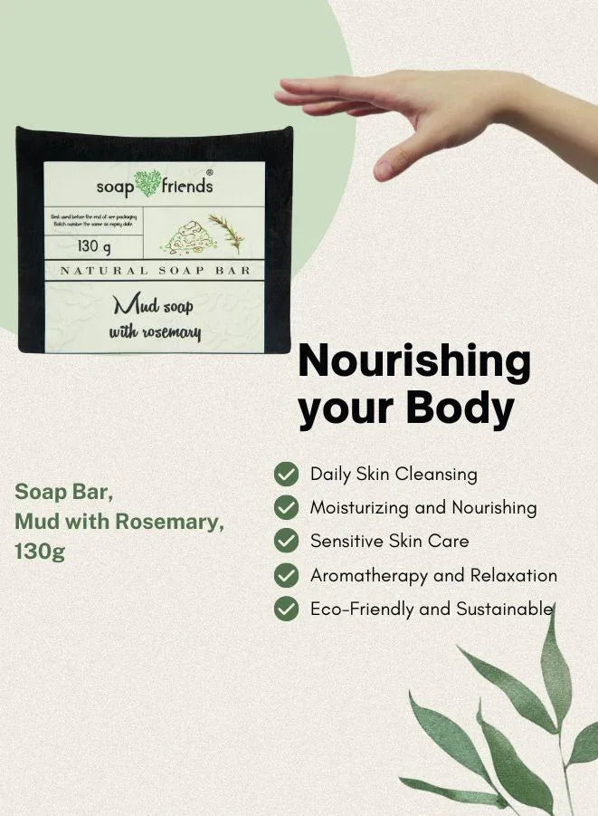 Soap & Friends Mudbath Natural Handmade Soap Bar for Cleansing and Nourishing purposes