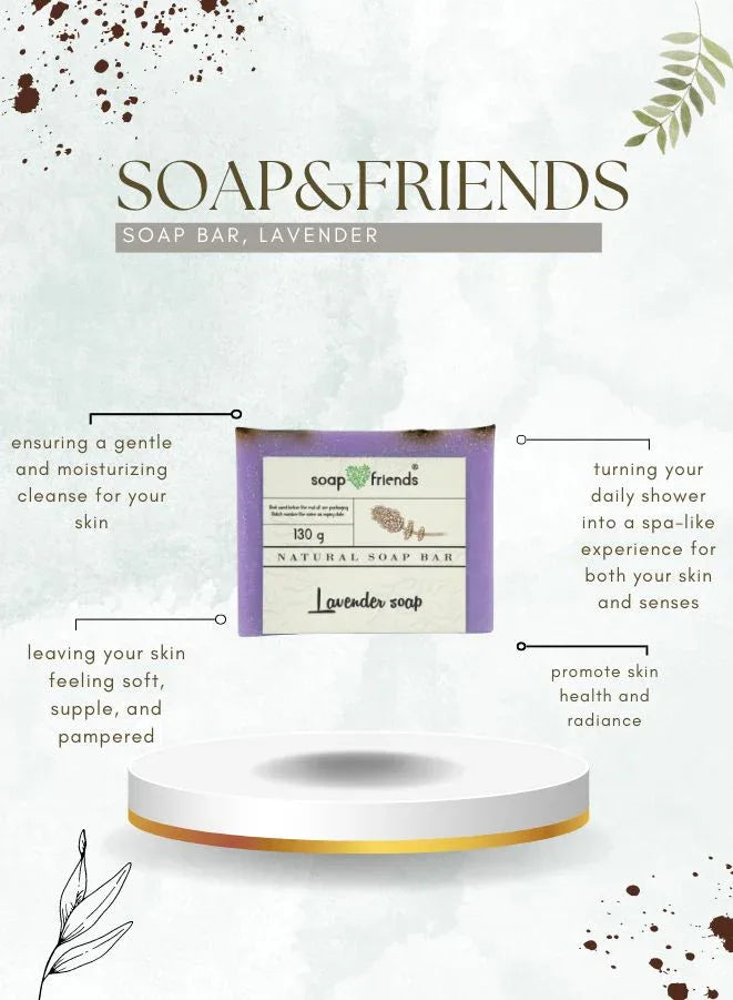 قالب صابون بروفانس لافندر 130 جرام للتنظيف اليومي مع ترطيب غني | قالب صابون اللافندر مصنوع يدويًا من مكونات طبيعية للاستخدام اليومي