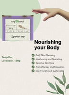 قالب صابون بروفانس لافندر 130 جرام للتنظيف اليومي مع ترطيب غني | قالب صابون اللافندر مصنوع يدويًا من مكونات طبيعية للاستخدام اليومي