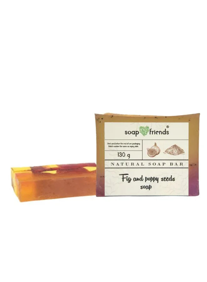 قالب صابون مرطب ببذور التين والخشخاش للتنظيف اليومي، 130 جرام