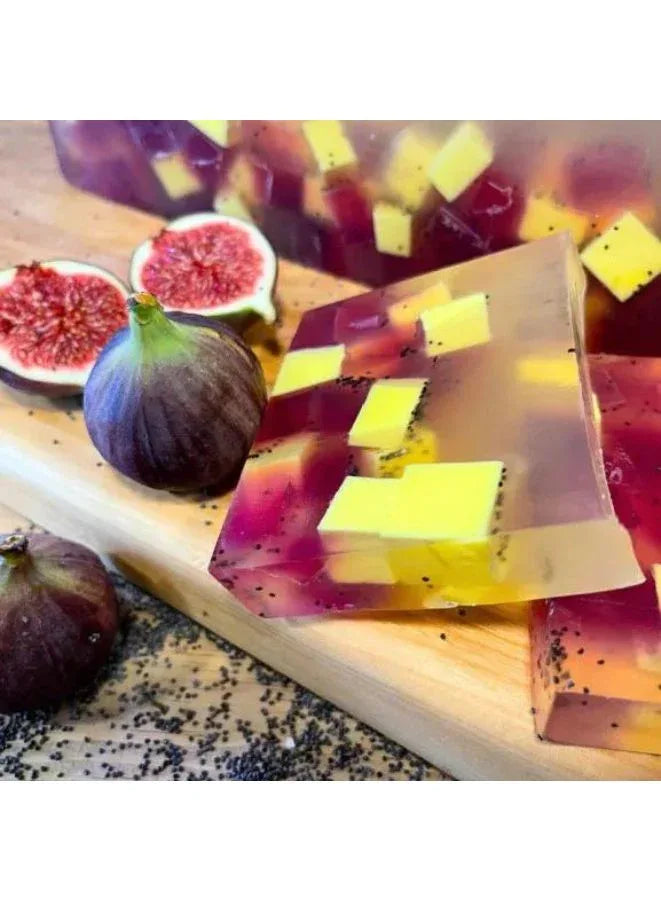 قالب صابون مرطب ببذور التين والخشخاش للتنظيف اليومي، 130 جرام