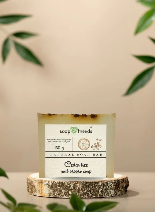 Soap & Friends Cedar & Pepper Moisturizing Natural Handmade Soap for Daily Moisture