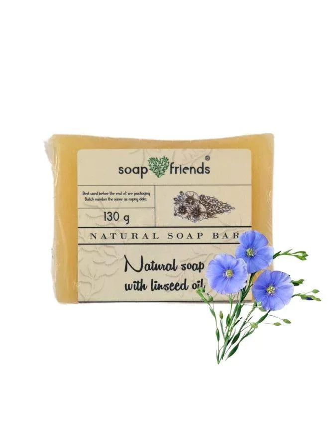 Soap & Friends Natural Handmade Grey Soap Bar with Linseed Oil