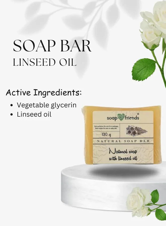 Soap & Friends Natural Handmade Grey Soap Bar with Linseed Oil