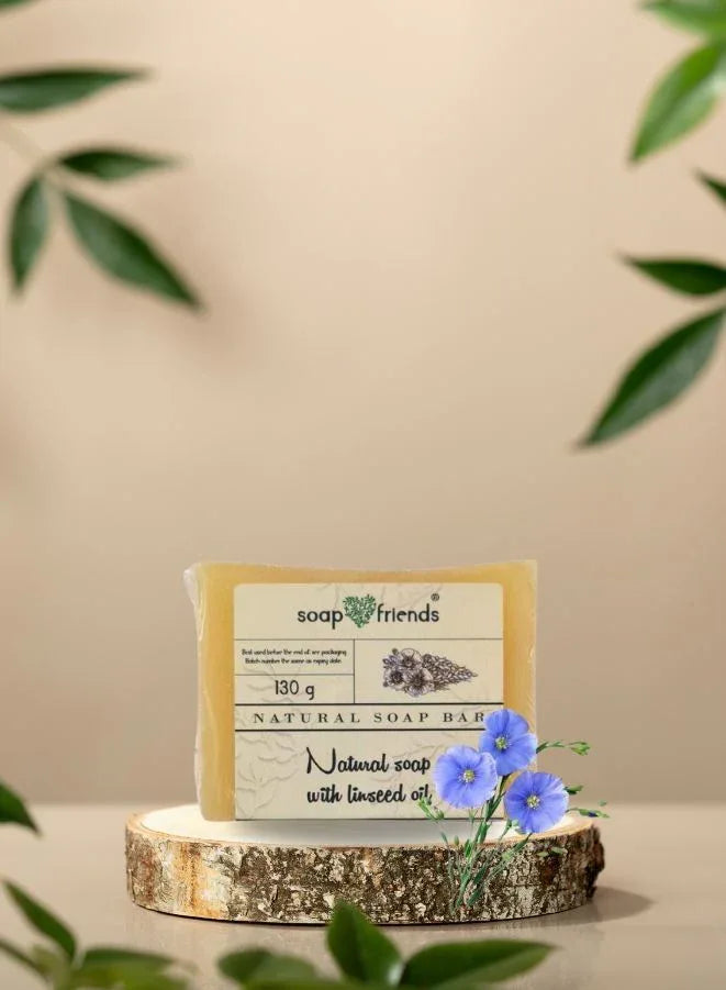 Soap & Friends Natural Handmade Grey Soap Bar with Linseed Oil