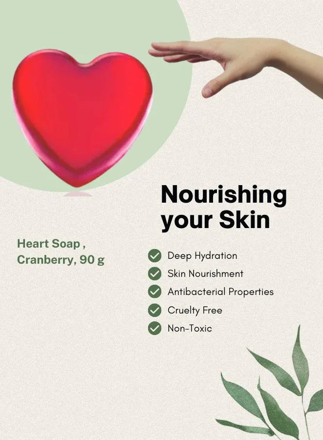 Soap & friends Heart Shaped Natural Handmade Soap - Cranberry Scent