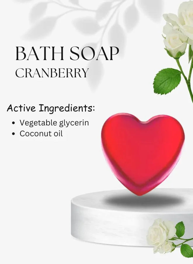 Soap & friends Heart Shaped Natural Handmade Soap - Cranberry Scent
