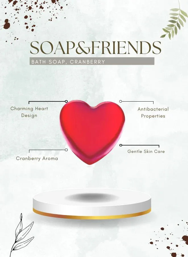 Soap & friends Heart Shaped Natural Handmade Soap - Cranberry Scent
