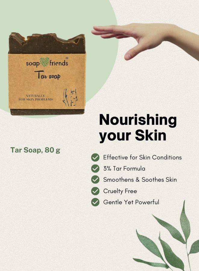 Soap & Friends Tar Soap Soothing & Deep Cleansing for Skin Conditions