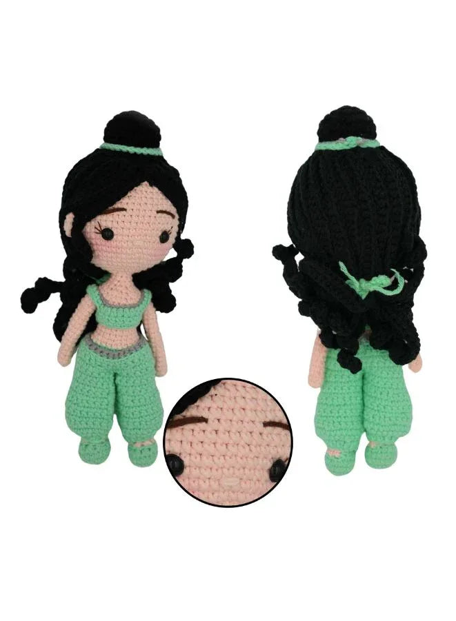 Handmade Crochet Jasmine Princess Doll – 25cm Amigurumi Toy for Babies, Kids & Adults – Natural Cotton, Eco-Friendly