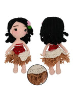 Handmade Natural Cotton Crochet Moana Toy Doll – 25cm Amigurumi Sleeping Buddy for Babies, Kids & Adults – Soft, Eco-Friendly & Non-Toxic