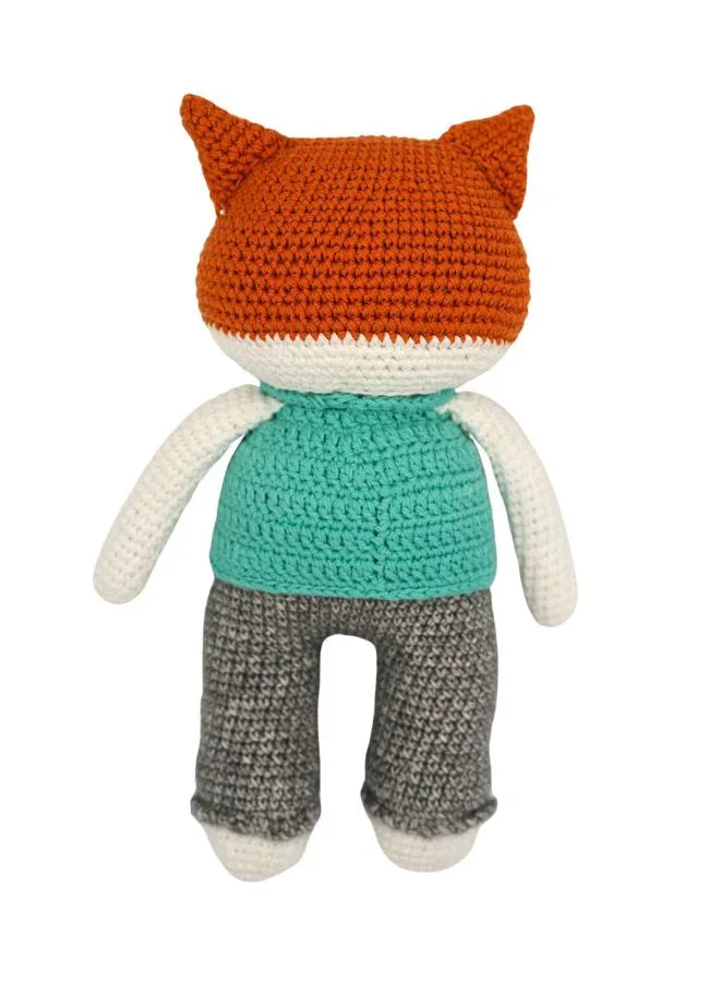 Handmade Natural Cotton Crochet Cat in Blue Shirt Toy Doll – 25cm Amigurumi Sleeping Buddy for Babies, Kids & Adults