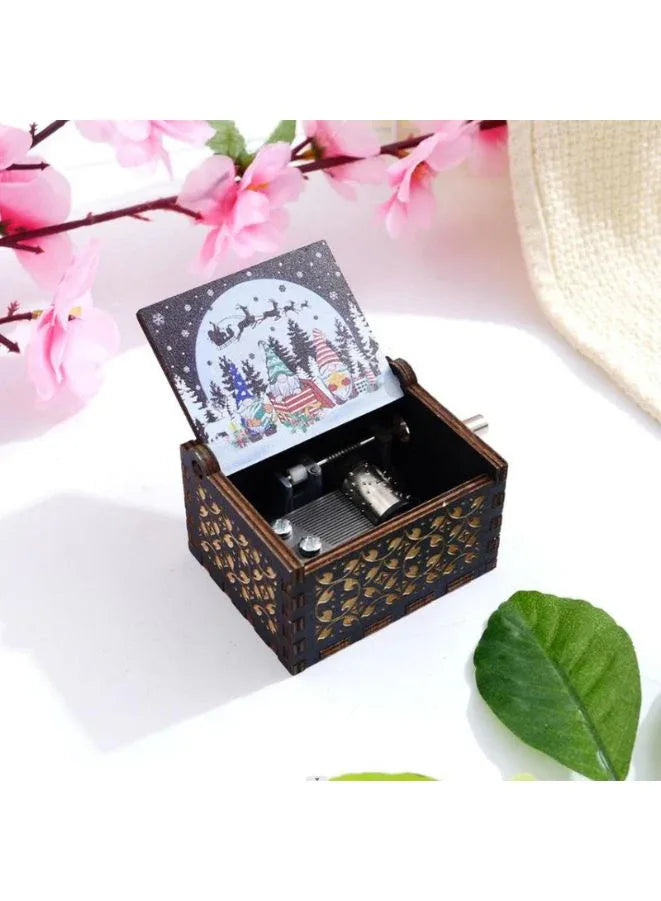 Retro Wooden Musical Boxe Unique Creative Music Box Gift for Christmas, Valentine's Day, Birthday, Anniversary Red