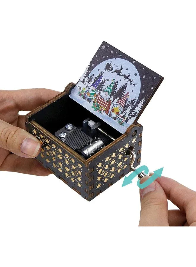 Retro Wooden Musical Boxe Unique Creative Music Box Gift for Christmas, Valentine's Day, Birthday, Anniversary Red