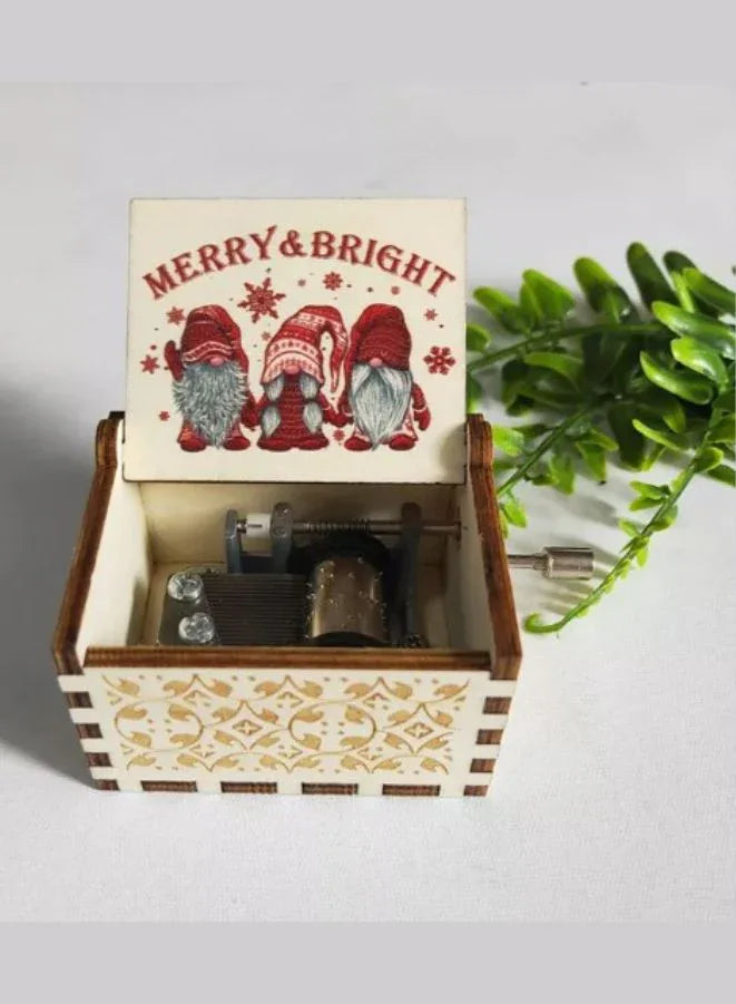 Retro Wooden Musical Boxe Unique Creative Music Box Gift for Christmas, Valentine's Day, Birthday, Anniversary Red