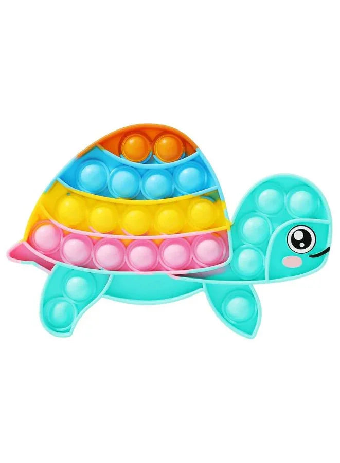 Push Pop Bubble Fidget Toy, Silicone Animal Sensory Squeeze Toy, Stress Relief, Anti-Anxiety, ADHD, Autism, Special Fidget Popper Gift for Kids and Adults, Tortoise