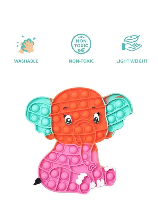 Push Pop Bubble Fidget Toy, Silicone Animal Sensory Squeeze Toy, Stress Relief, Anti-Anxiety, ADHD, Autism, Special Fidget Popper Gift for Kids and Adults, Elephant