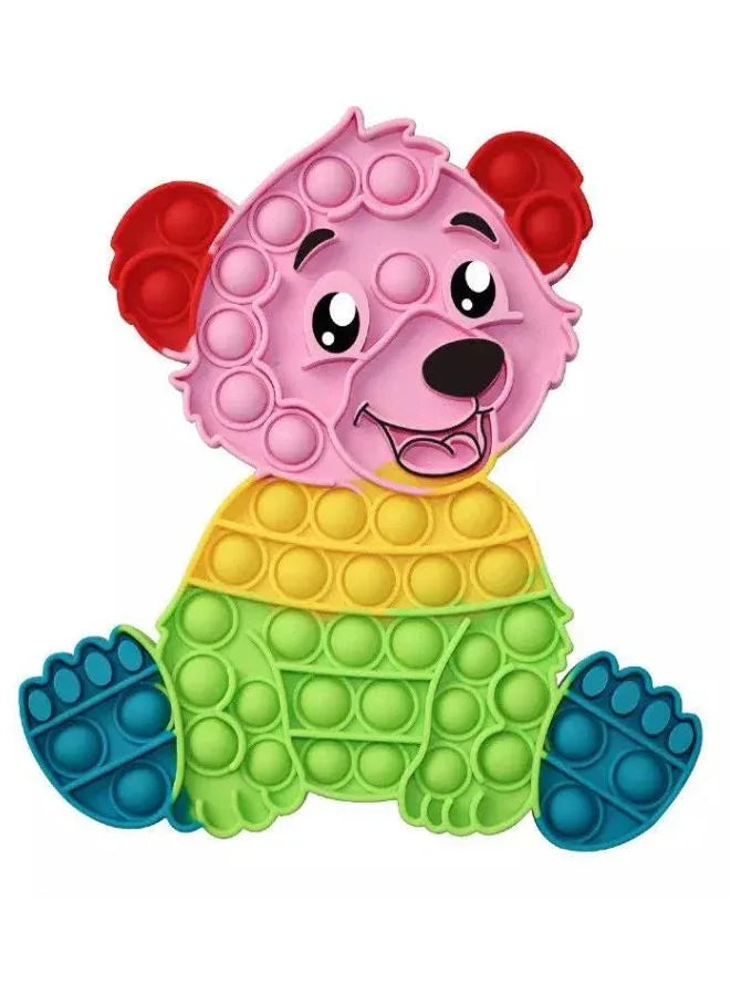 Push Pop Bubble Fidget Toy, Silicone Animal Sensory Squeeze Toy, Stress Relief, Anti-Anxiety, ADHD, Autism, Special Fidget Popper Gift for Kids and Adults, Bear